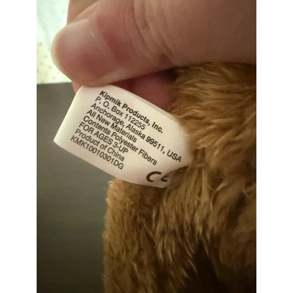 Kipmik Plush Brown Grizzly Bear Souvenir Stuffed Animal Toy 5” New